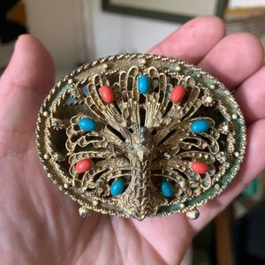 Vintage 60s Florenza Italian peacock lipstick holder